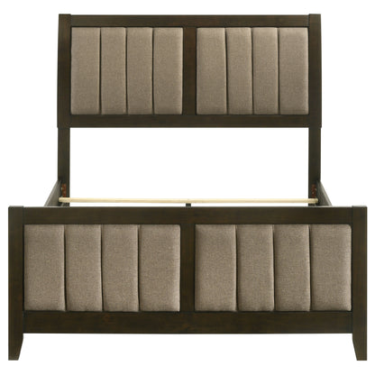 Wilkes 51-inch Upholstered Full Bed Dark Cocoa