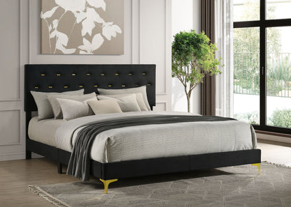 Kendall Upholstered California King Panel Bed Black