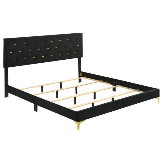 Kendall Upholstered California King Panel Bed Black - The Sleep Loft - Online Mattress Showroom NYC