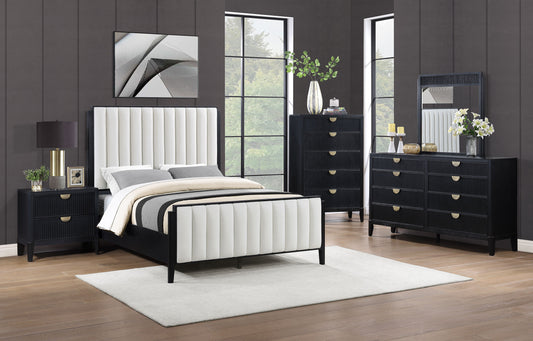 Brookmead 5-piece Upholstered Cal King Bedroom Set Black - The Sleep Loft - Online Mattress Showroom NYC