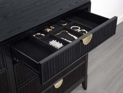 Brookmead 8-drawer Dresser with Mirror Black