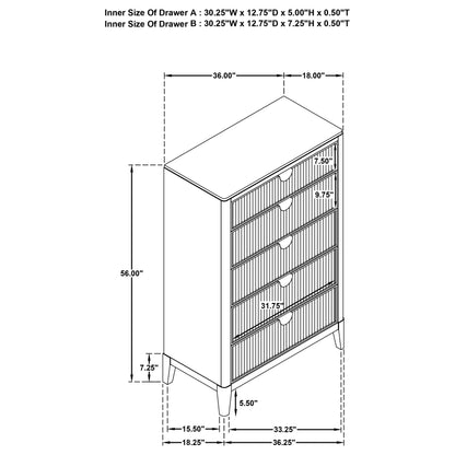 Brookmead 5-drawer Bedroom Chest Black