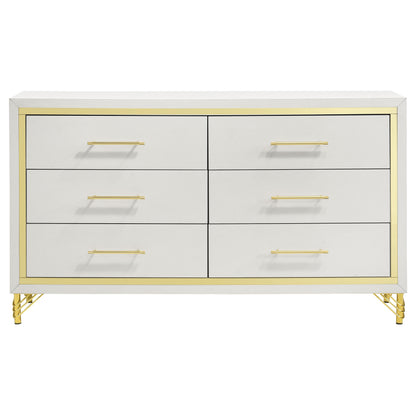 Lucia 4-piece Queen Bedroom Set Beige and White