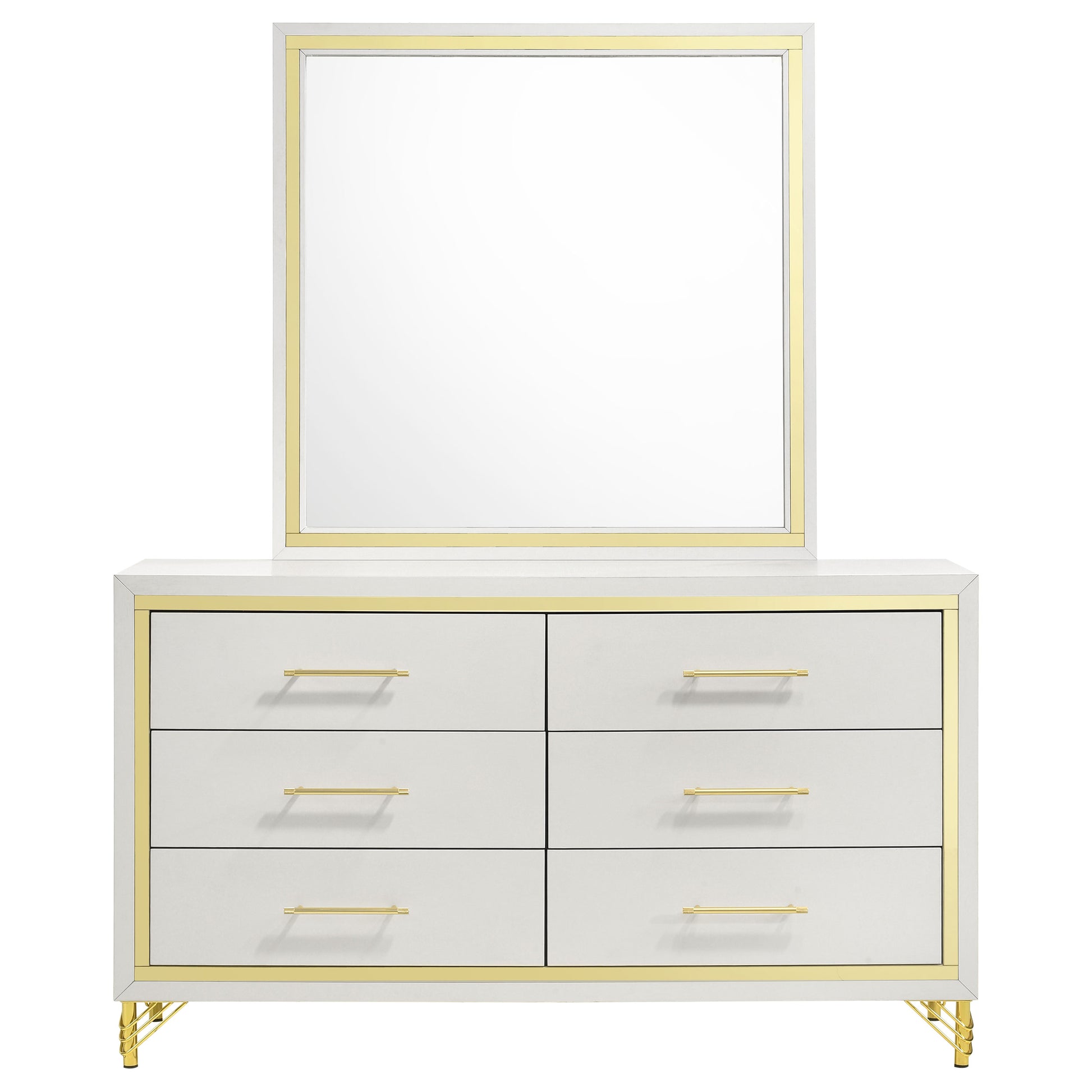 Lucia 6-drawer Dresser with Mirror White 