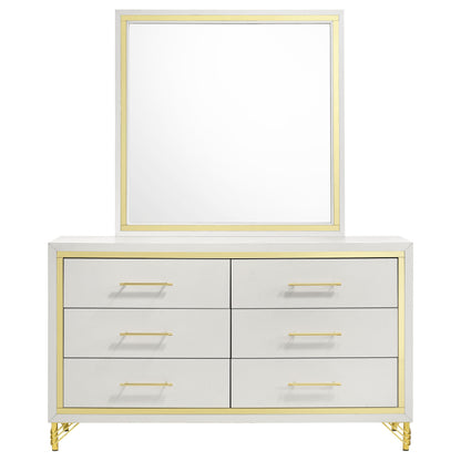Lucia 6-drawer Dresser with Mirror White 
