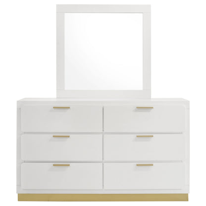 Caraway 6-drawer Dresser with Mirror White