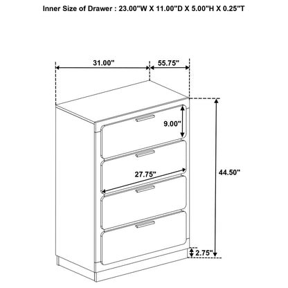 Caraway 4-drawer Bedroom Chest Black