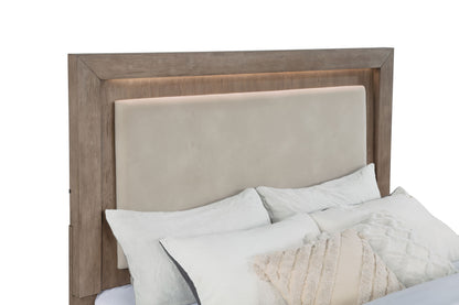 Kenora 56-inch Queen LED Storage Bed Barley Brown