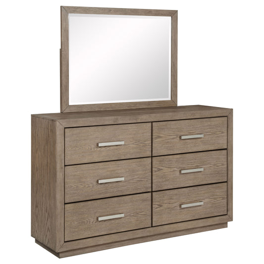 Kenora 6-drawer Dresser and Mirror Barley Brown - The Sleep Loft - Online Mattress Showroom NYC