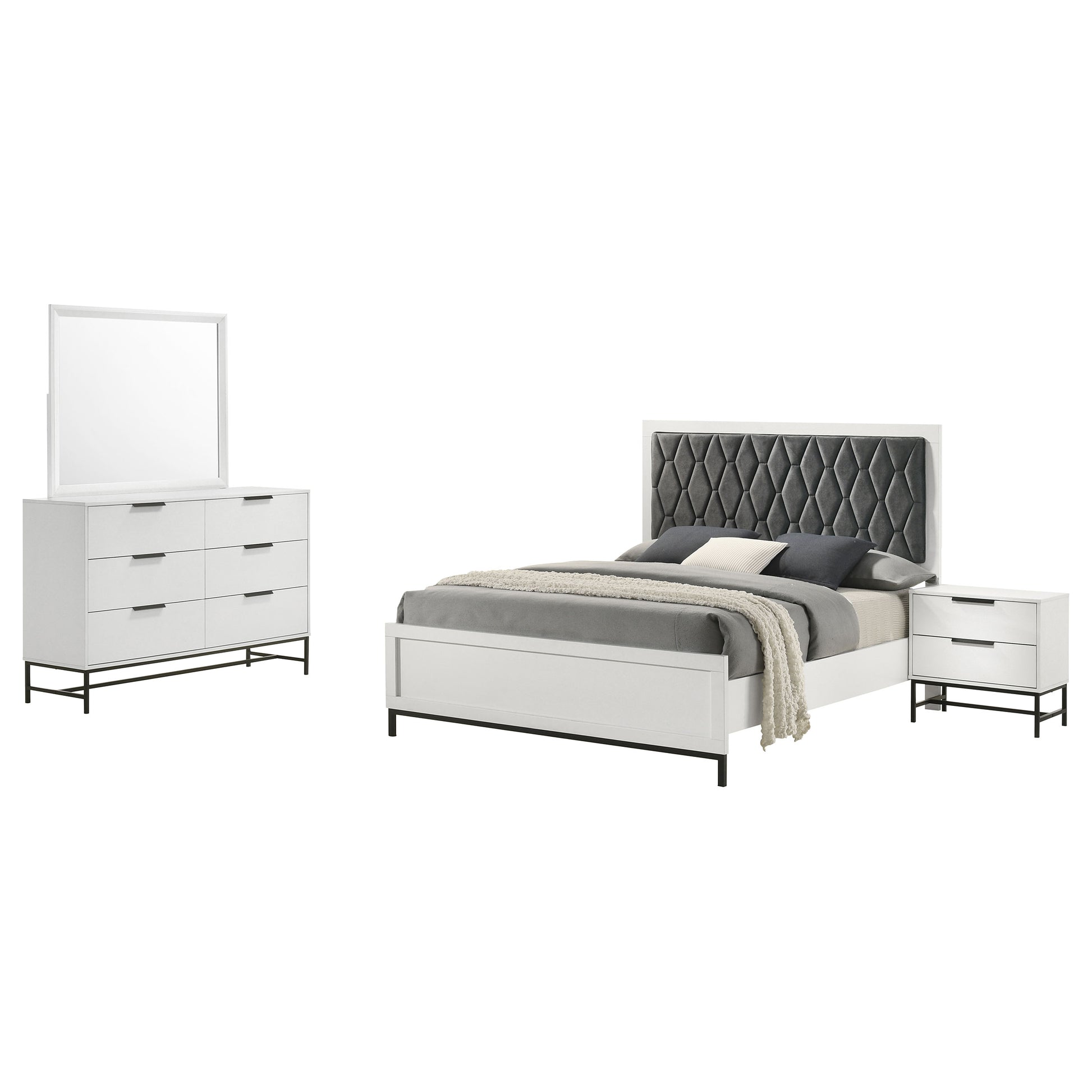 Sonora 4-piece Eastern King Bedroom Set White 