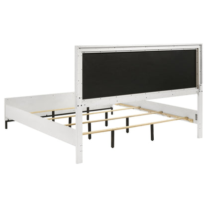 Sonora California King Upholstered Panel Bed White 