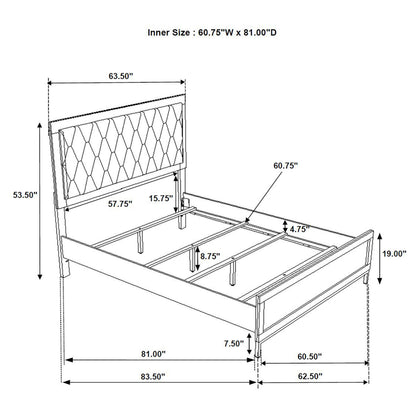Sonora Queen Upholstered Panel Bed White 