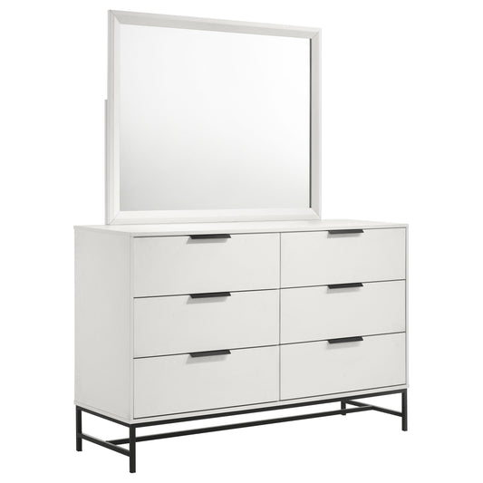 Sonora 6-drawer Dresser with Mirror White - The Sleep Loft - Online Mattress Showroom NYC