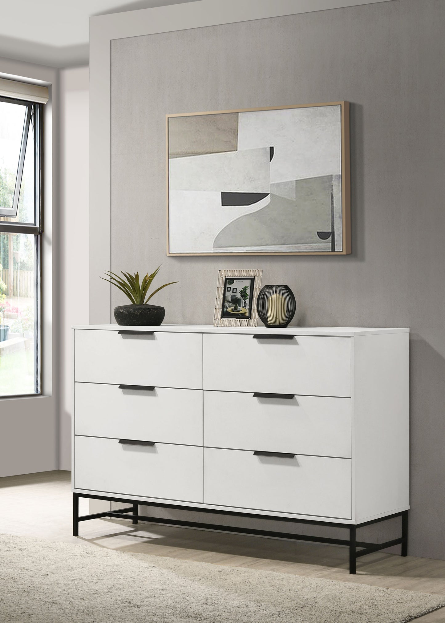 Sonora 6-drawer Bedroom Dresser White 