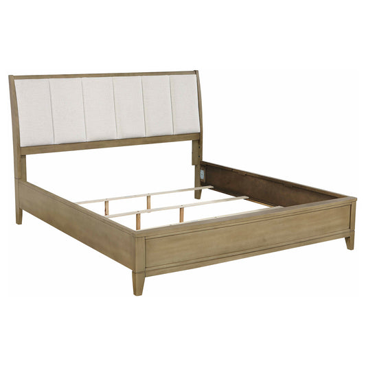 Granada Upholstered Eastern King Panel Bed Natural Pine - The Sleep Loft - Online Mattress Showroom NYC