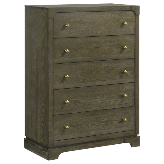 Gran Park 5-drawer Bedroom Chest of Drawers Dark Cocoa - The Sleep Loft - Online Mattress Showroom NYC
