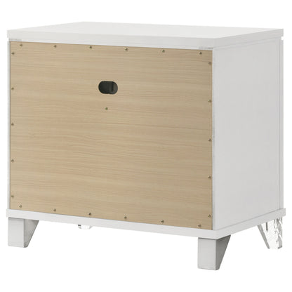 Marmore 2-drawer Nightstand Bedside Table White