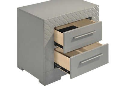 Ives 4-piece Queen Bedroom Set Grey High Gloss