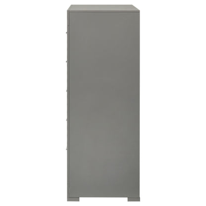 Ives 5-drawer Bedroom Chest of Drawers Grey High Gloss