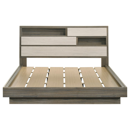 Fenwick California King Bed Bookcase Headboard Grey Oak