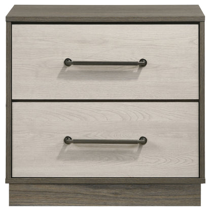 Fenwick 2-drawer Nightstand Bedside Table Grey Oak
