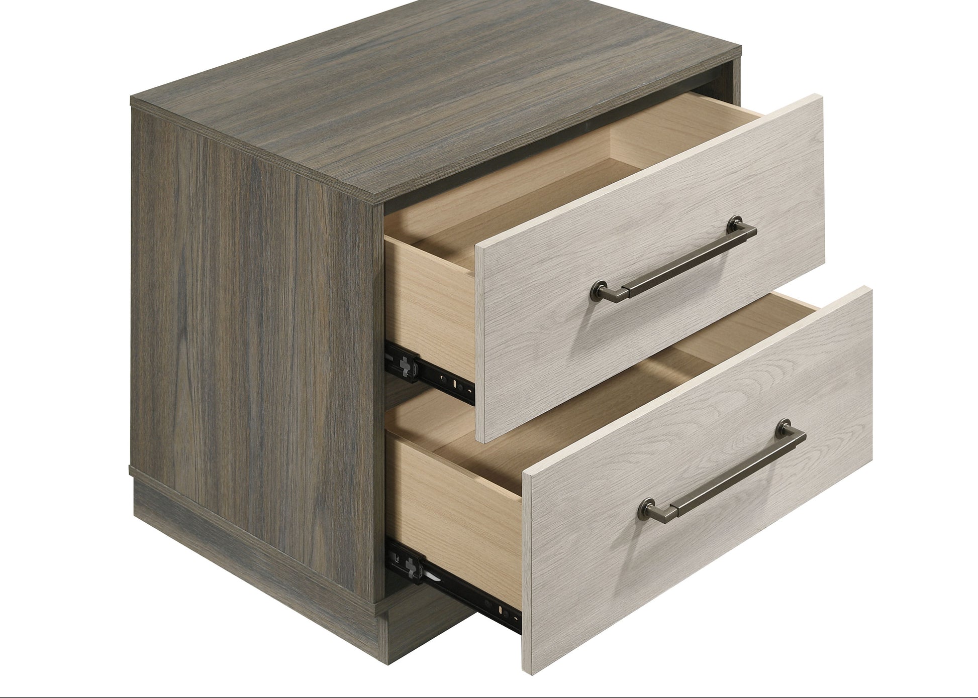 Fenwick 2-drawer Nightstand Bedside Table Grey Oak