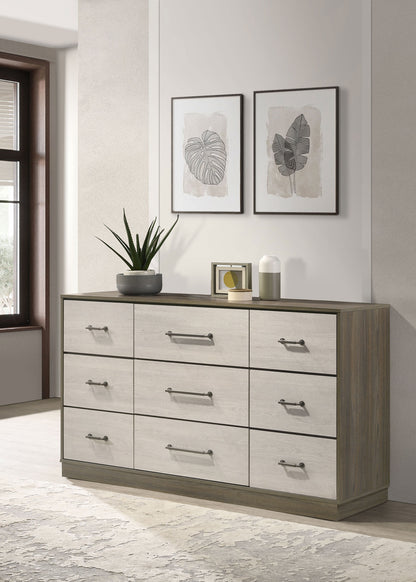 Fenwick 9-drawer Dresser Grey Oak