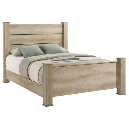Oakglen 55-inch Eastern King Panel Bed Weathered Oak