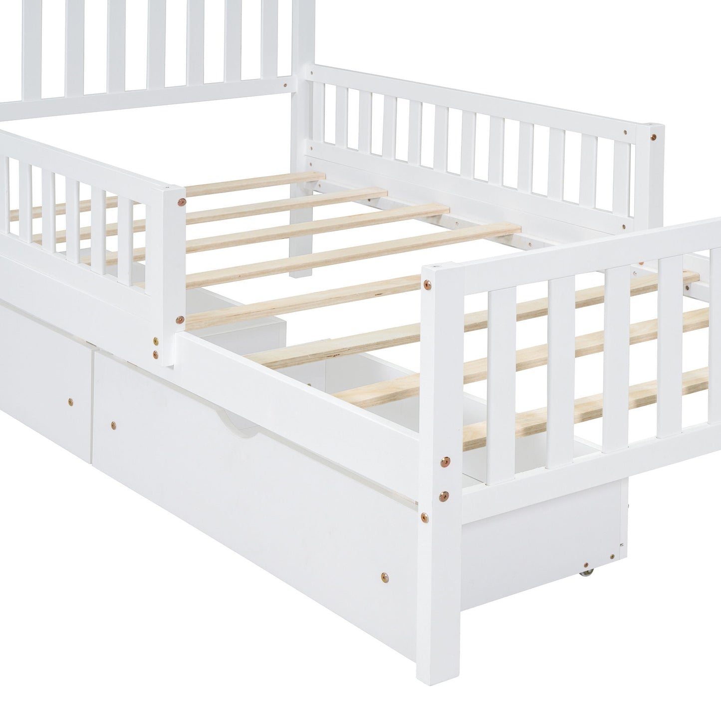 Platform Bed With Guardrails On Both Sides And 2 Storage Drawers - The Sleep Loft - Online Mattress Showroom NYC