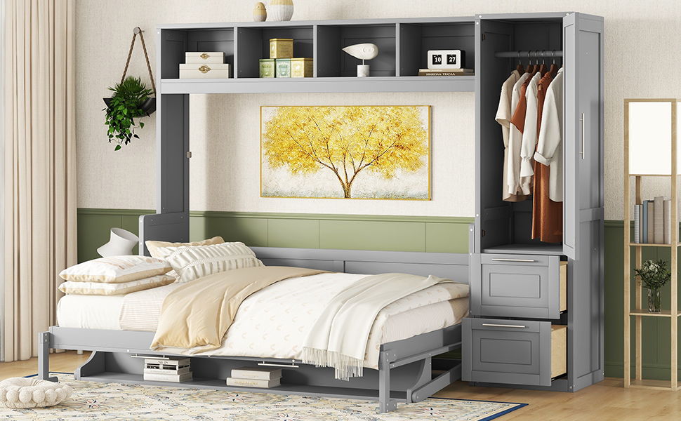 Murphy Wall Bed With Closet And Drawers - The Sleep Loft - Online Mattress Showroom NYC