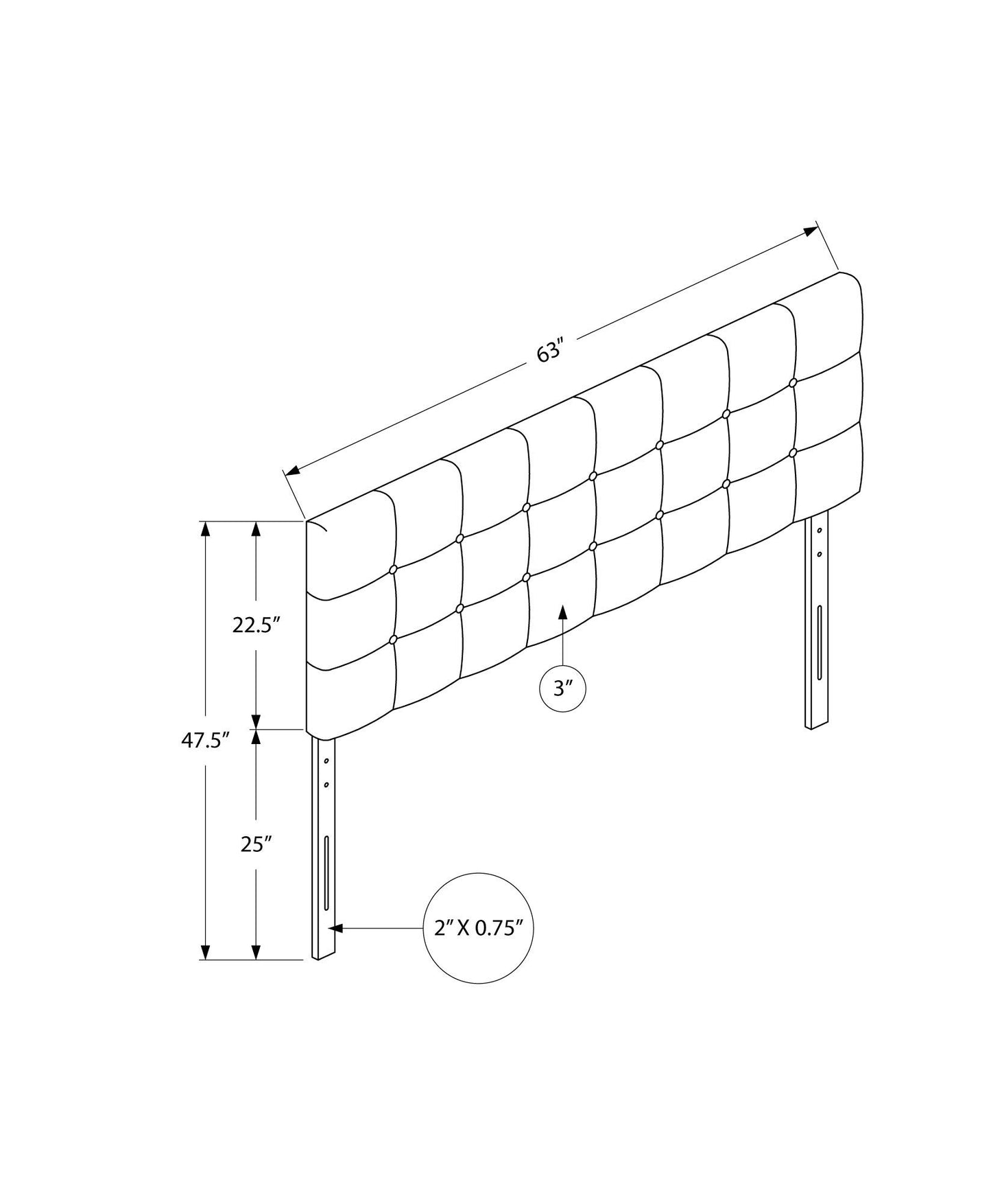 Queen Size, Bed Headboard Only, Upholstered, Durable Construction - Gray - The Sleep Loft - Online Mattress Showroom NYC
