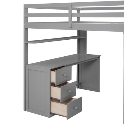 Loft Bed With Drawers, Desk, And Wardrobe - The Sleep Loft - Online Mattress Showroom NYC