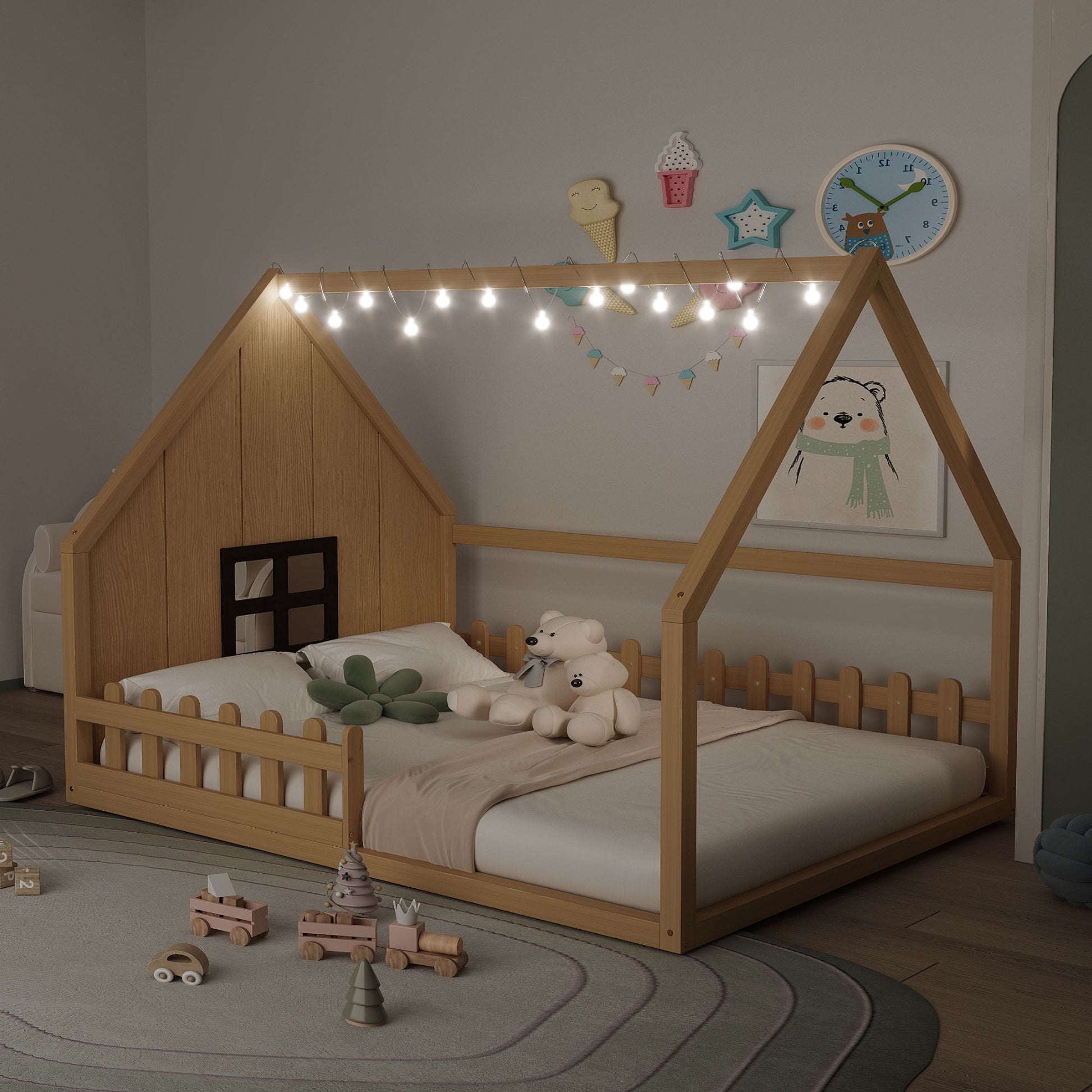 House Bed With Window And Fence - The Sleep Loft - Online Mattress Showroom NYC