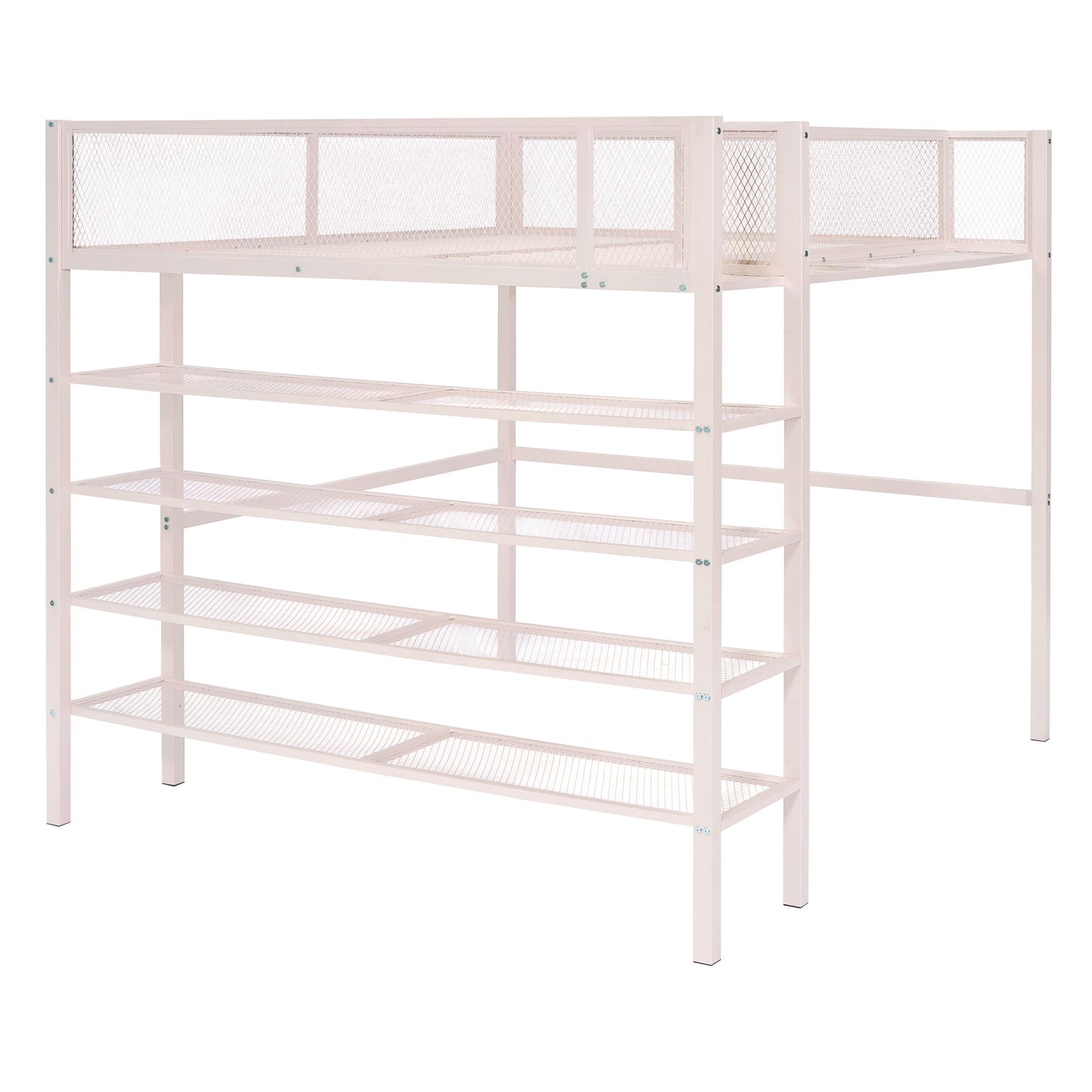 Loft Bed With 4 Tier Shelves And Storage - The Sleep Loft - Online Mattress Showroom NYC