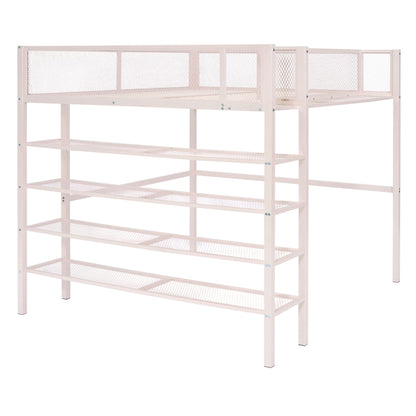 Loft Bed With 4 Tier Shelves And Storage - The Sleep Loft - Online Mattress Showroom NYC
