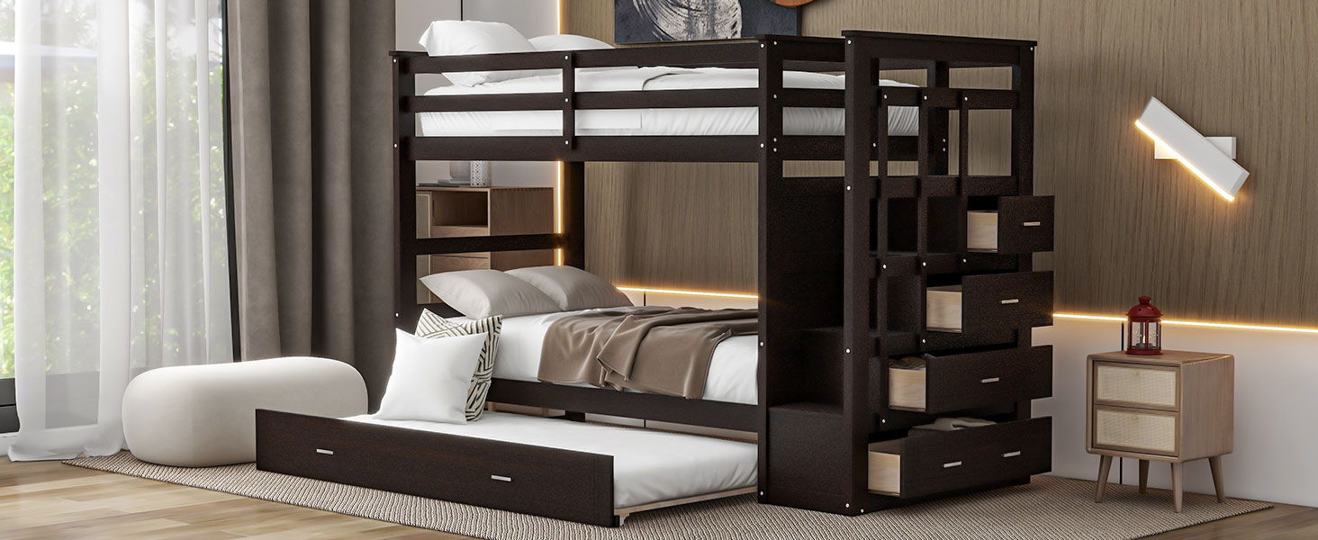 Bunk Bed With Trundle And Staircase - The Sleep Loft - Online Mattress Showroom NYC