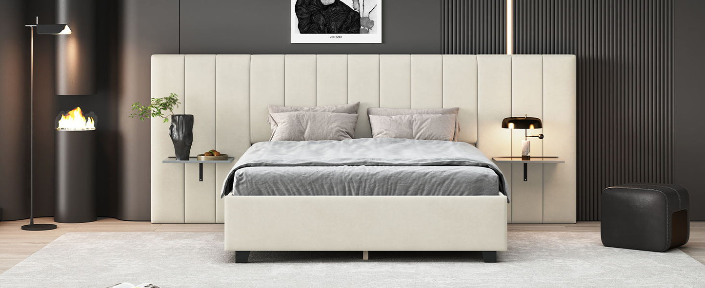 Upholstered Platform Bed With Big Headboard - The Sleep Loft - Online Mattress Showroom NYC