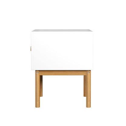 Nightstand With Drawer, Minimalist Bedside Table With Handle For Bedroom - White - The Sleep Loft - Online Mattress Showroom NYC