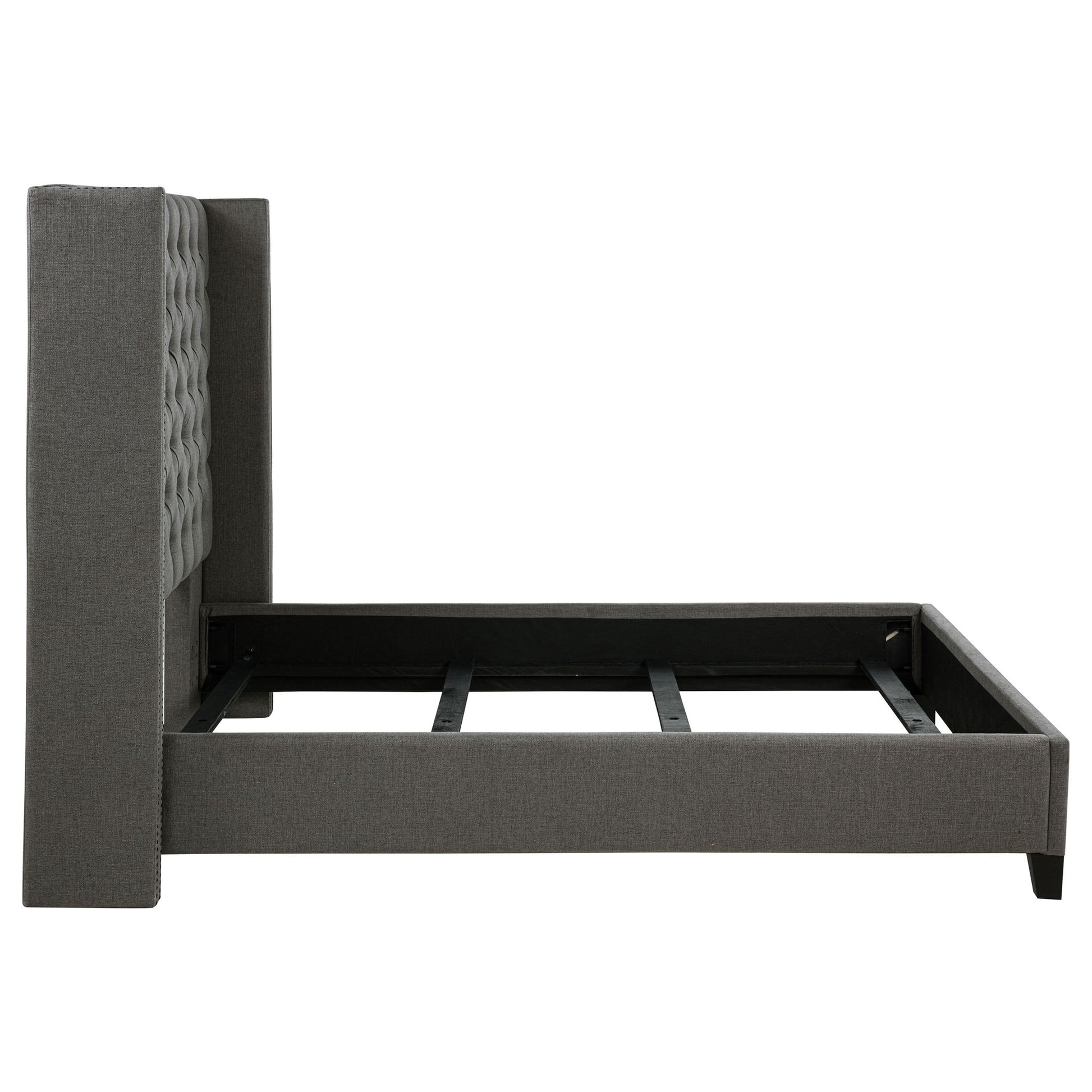Lendra - Upholstered Wingback Bed With Tufted Headboard - The Sleep Loft - Online Mattress Showroom NYC