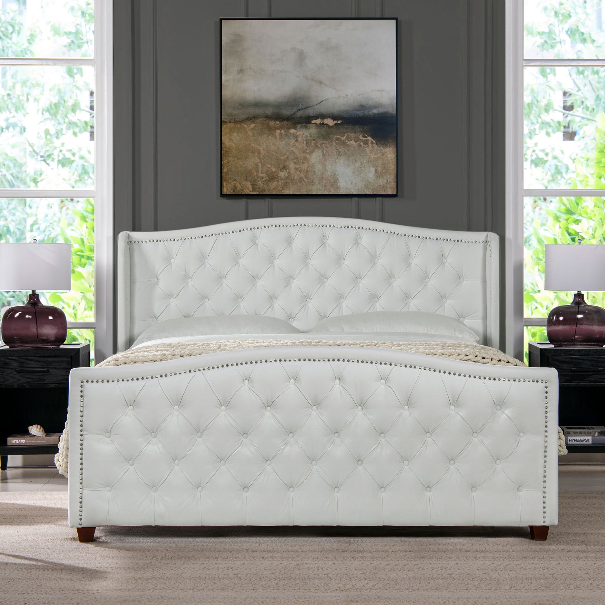 Marcella - Upholstered Shelter Headboard Bed Set - The Sleep Loft - Online Mattress Showroom NYC