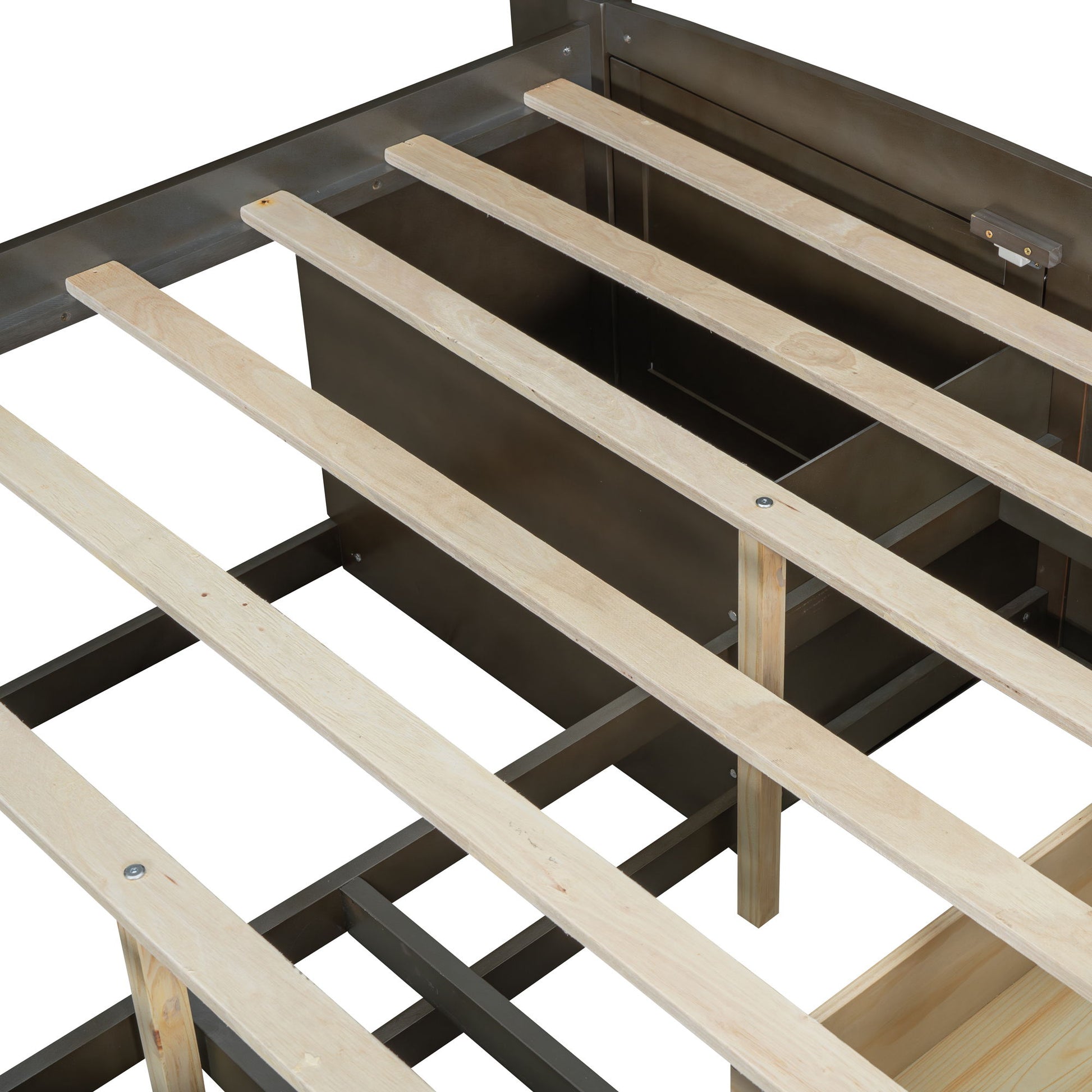Daybed With 2 Bedside Cabinets, Upper Shelves And 4 Drawers - The Sleep Loft - Online Mattress Showroom NYC