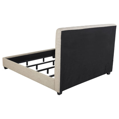 Copper - Eastern King Panel Bed With Tufted Design - Oatmeal - The Sleep Loft - Online Mattress Showroom NYC