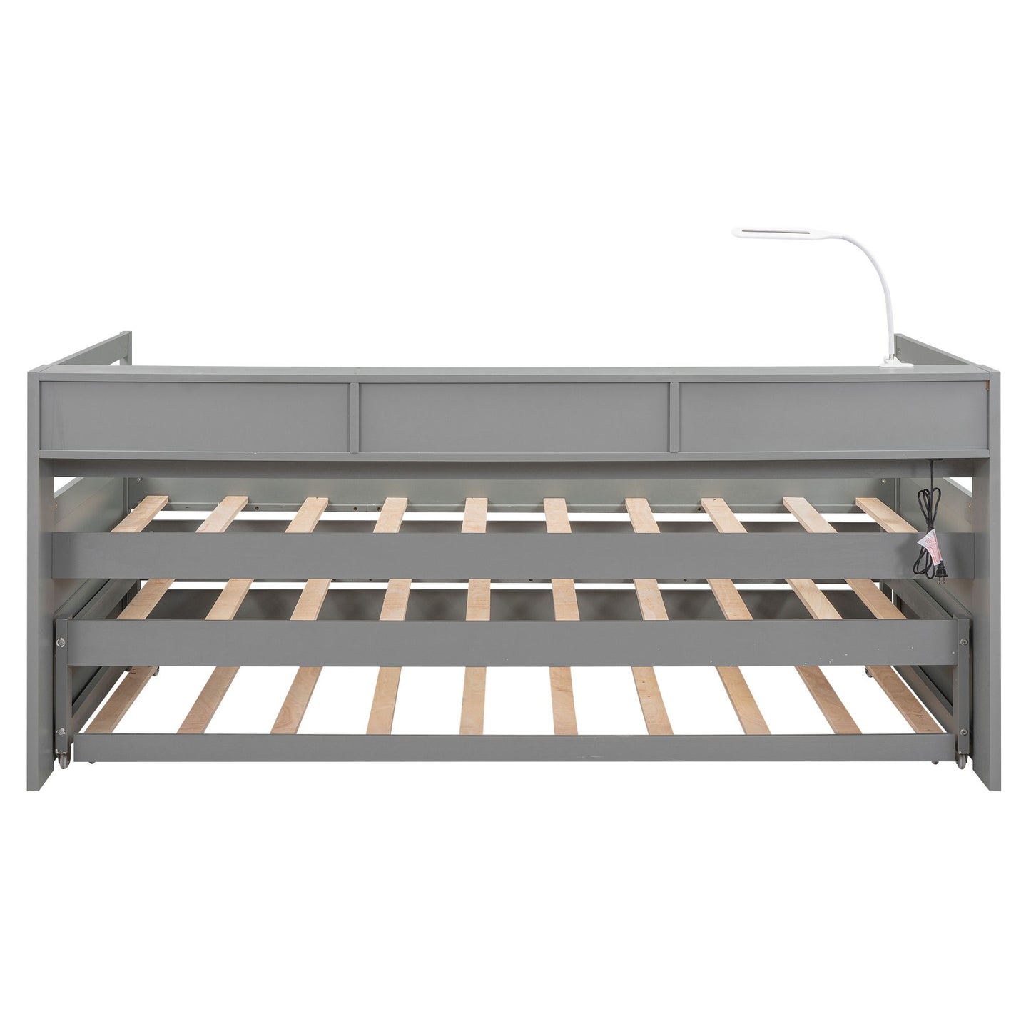 Daybed With 2 Trundles, 3 Storage Cubbies, Built In USB Charging Light - The Sleep Loft - Online Mattress Showroom NYC