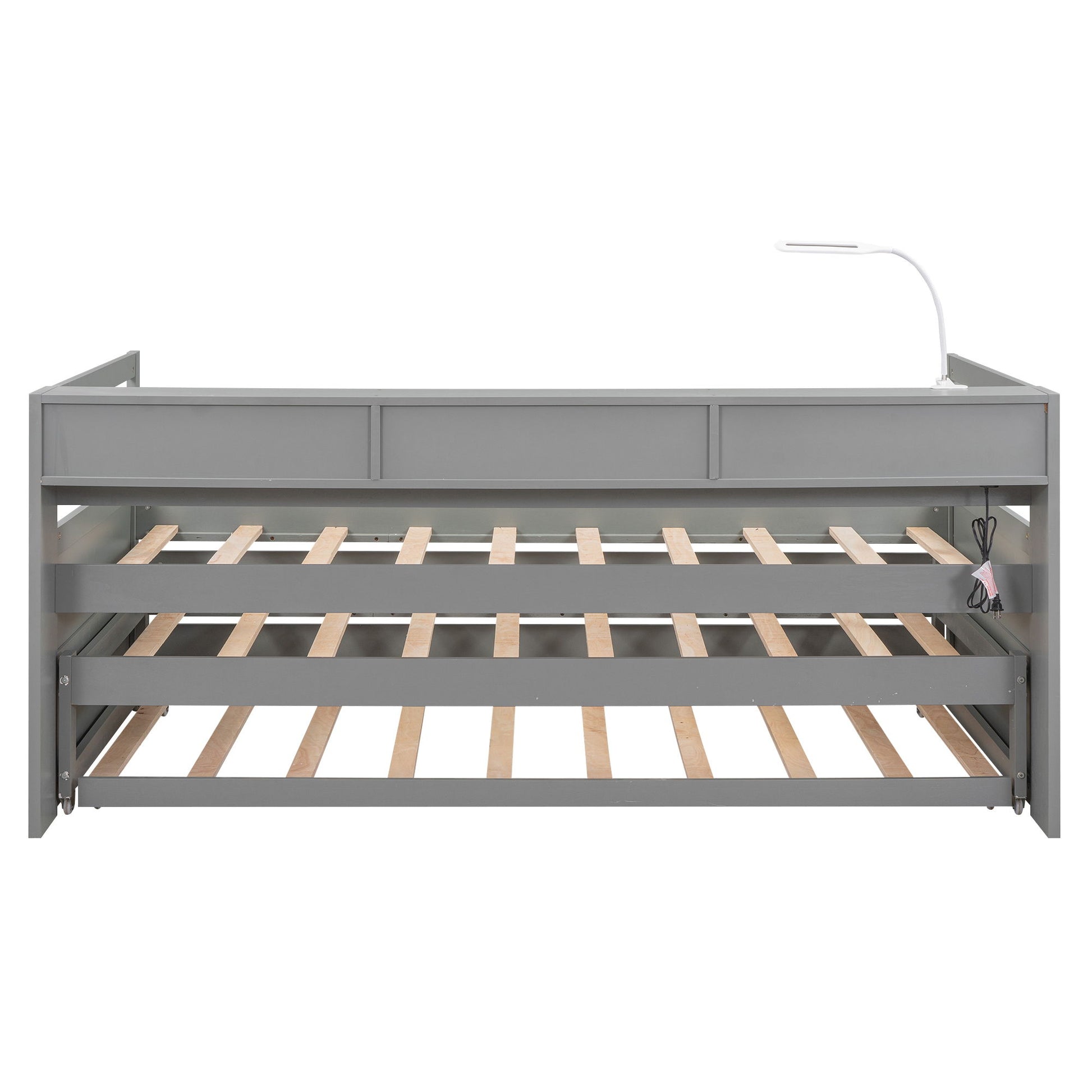 Daybed With 2 Trundles, 3 Storage Cubbies, Built In USB Charging Light - The Sleep Loft - Online Mattress Showroom NYC