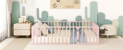 Metal Floor Bed Frame With Fence And Door - The Sleep Loft - Online Mattress Showroom NYC