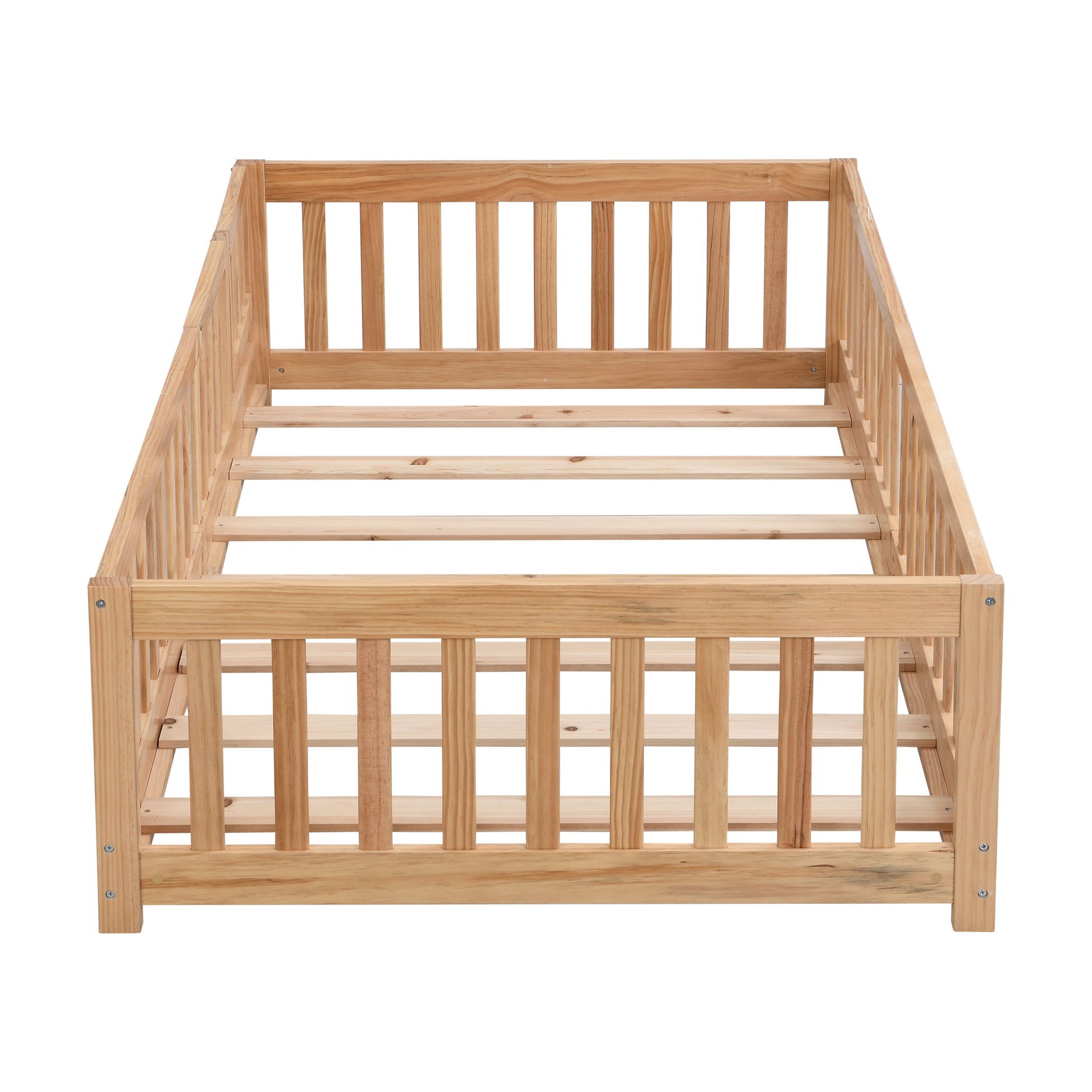 Solid Wood Floor Bed With Door And Fence For Children - The Sleep Loft - Online Mattress Showroom NYC