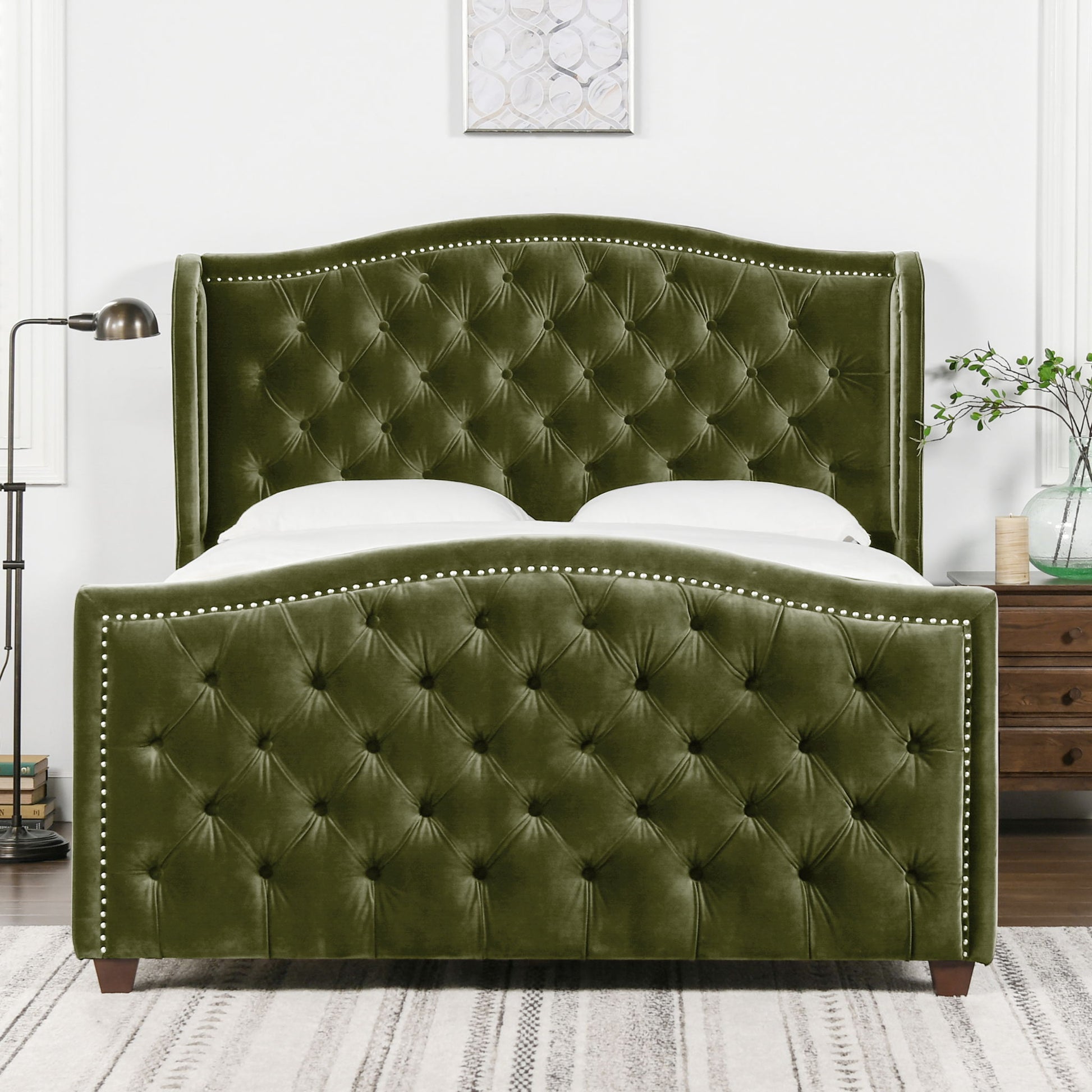 Marcella - Upholstered Shelter Headboard Bed Set - The Sleep Loft - Online Mattress Showroom NYC