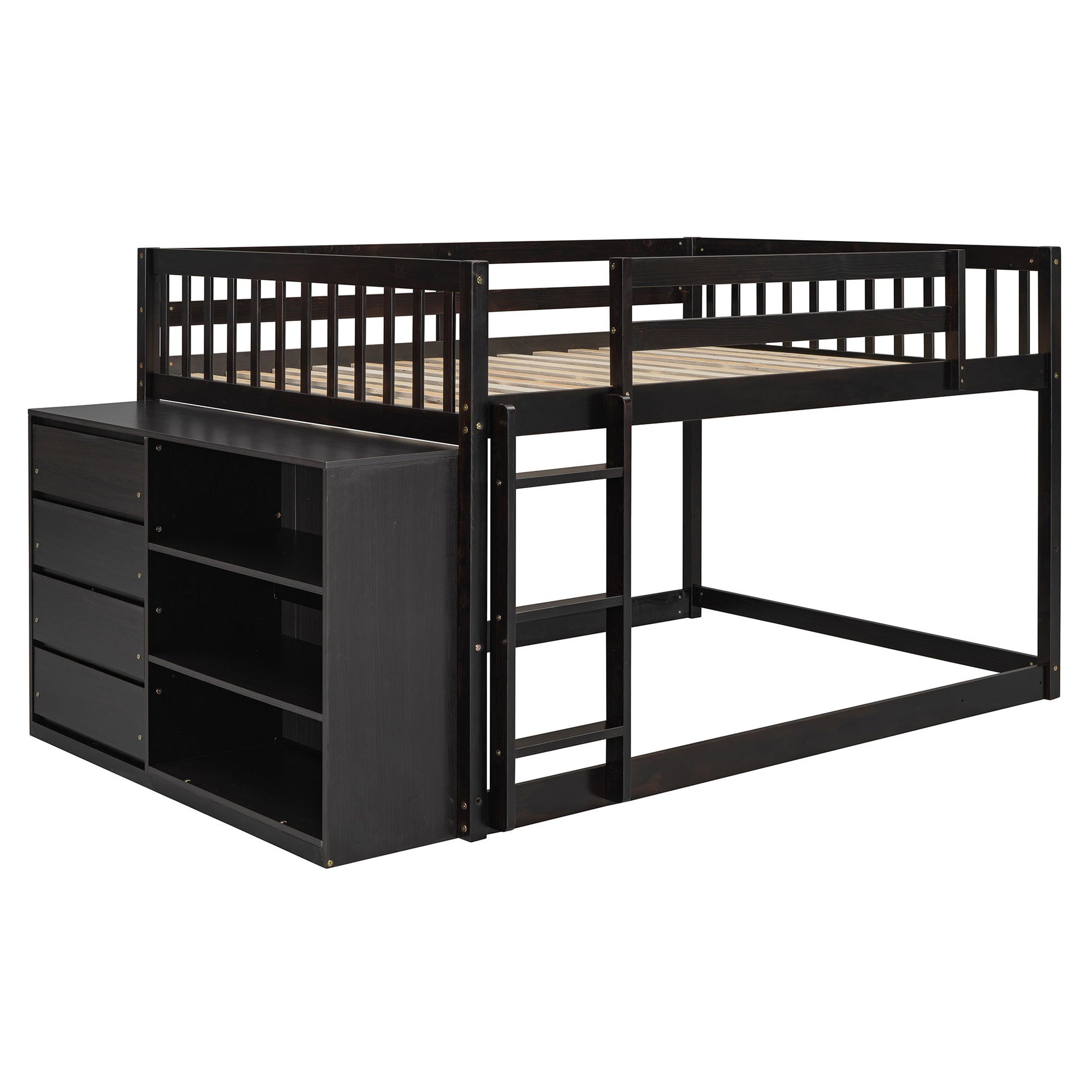 Bunk Bed With 4 Drawers And 3 Shelves - The Sleep Loft - Online Mattress Showroom NYC