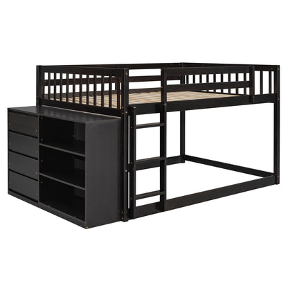 Bunk Bed With 4 Drawers And 3 Shelves - The Sleep Loft - Online Mattress Showroom NYC