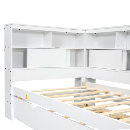 Daybed With Storage Shelves, USB Charging, And Trundle Bed - The Sleep Loft - Online Mattress Showroom NYC